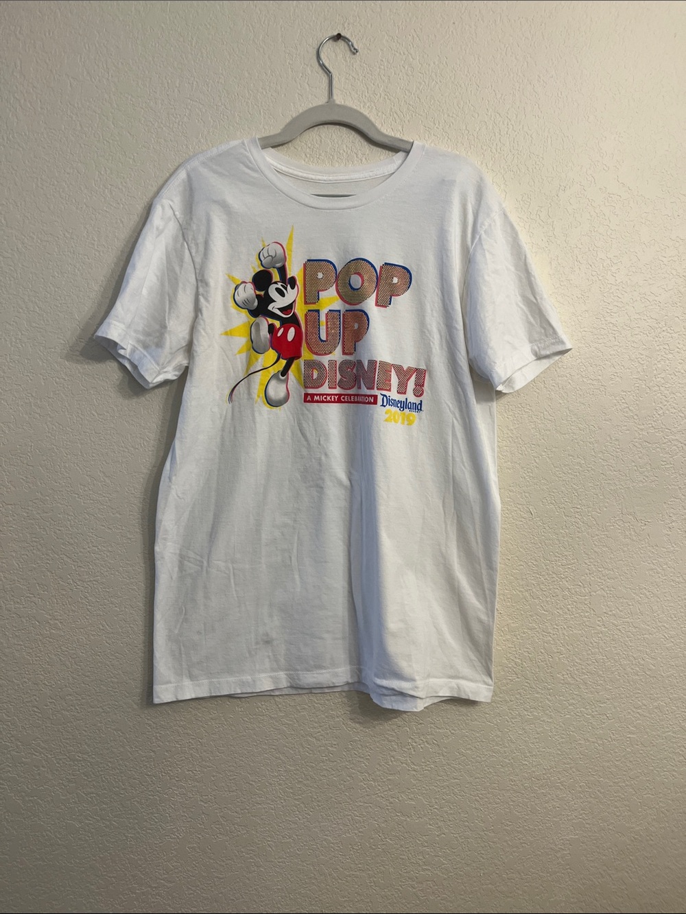 Disney White Mickey Mouse "Pop Up Disney!" Short Sleeve Tee